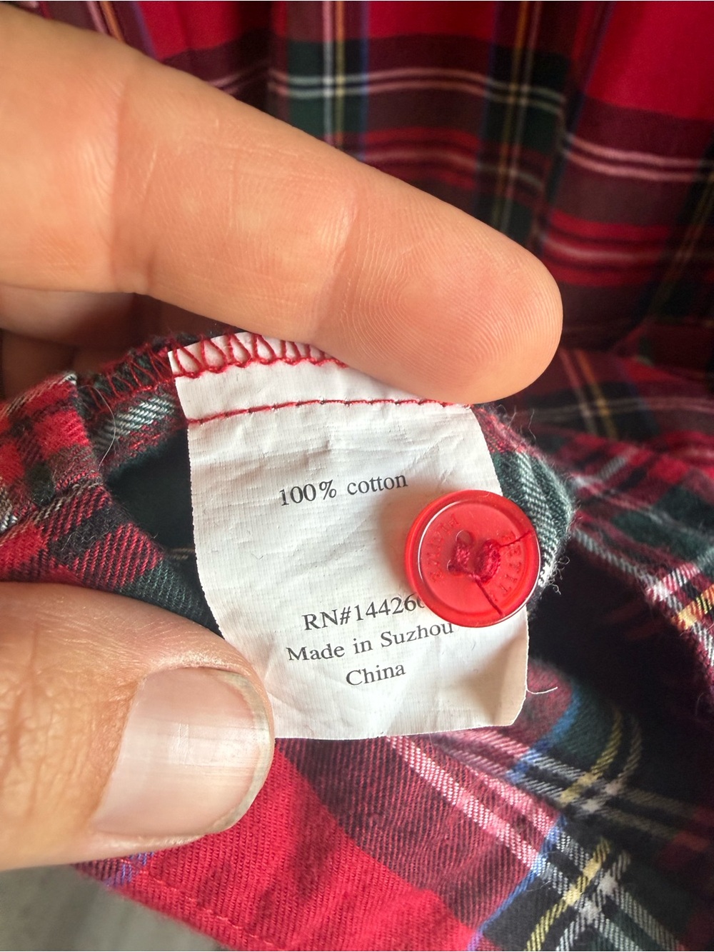 Petite Plume Nightgown, size medium, red plaid - Picture 9 of 9
